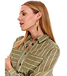 Дамска риза в зелен нюанс с контрастни райета Sibila-4 снимка