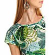 Дамска блуза с принт в зелено Elodie-4 снимка