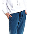Син дамски панталон имитация на деним Kara-3 снимка