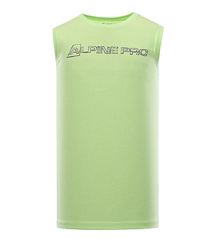 Мъжка тениска без ръкави в светлозелено с памук Houdin снимка