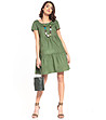 Къса памучна бохо рокля Samara в зелен нюанс-0 снимка