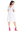Ежедневна миди памучна рокля в бял цвят Nikole-1 снимка