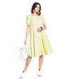 Ежедневна миди памучна рокля Nikole в жълт нюанс-0 снимка
