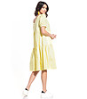 Ежедневна миди памучна рокля Nikole в жълт нюанс-1 снимка