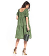 Ежедневна миди памучна рокля Nikole в зелен нюанс-1 снимка
