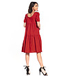 Ежедневна миди памучна рокля Nikole в червен цвят-1 снимка