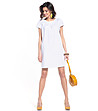 Бяла памучна рокля със свободна линия Francine-0 снимка