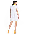 Бяла памучна рокля със свободна линия Francine-1 снимка