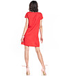 Червена памучна рокля със свободна линия Francine-1 снимка
