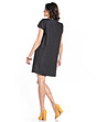 Черна памучна рокля със свободна линия Francine-1 снимка