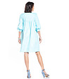 Светлосиня памучна рокля със 7/8 ръкави Roxette-1 снимка