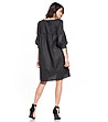 Черна памучна рокля със 7/8 ръкави Roxette-1 снимка