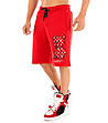 Червени памучни мъжки къси панталони с щампа мече-2 снимка