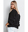 Дамски пуловер в черен цвят с вълна Dona-1 снимка