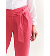 9/10 дамски панталон в цвят корал Lucia от тенсел и лен-4 снимка