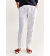 Ленен дамски панталон в бяло Onora-0 снимка