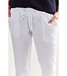 Ленен дамски панталон в бяло Onora-3 снимка
