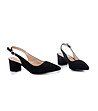 Черни дамски обувки с отворена пета-3 снимка