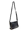 Черна дамска кожена чанта за рамо Heather-2 снимка