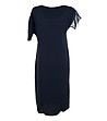 Тъмносиня копринена рокля Lena-1 снимка