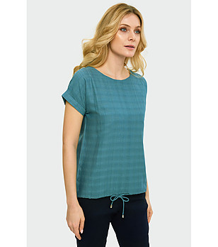 Дамска блуза Samntha в синьозелен нюанс снимка