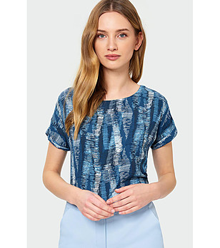 Стилна дамска блуза в сини нюанси Blu снимка