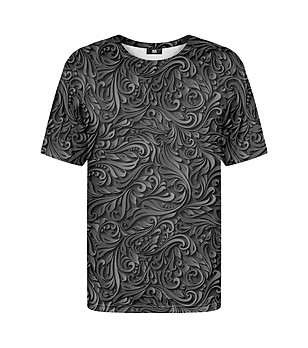 Unisex тениска с принт Dark Floral снимка