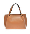 Дамска кожена чанта в цвят коняк Inetta-0 снимка