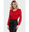 Червена полупрозрачна дамска блуза с подплата Pamela-0 снимка