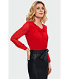 Червена полупрозрачна дамска блуза с подплата Pamela-2 снимка
