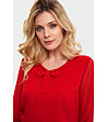 Червена полупрозрачна дамска блуза с подплата Pamela-3 снимка