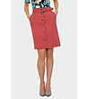 Червена памучна пола с копчета Radinora-0 снимка