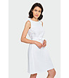Памучна бяла рокля Evita-0 снимка