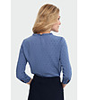 Синя дамска блуза със 7/8 ръкави Inna-1 снимка