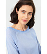 Памучна дамска блуза в син нюанс Chrisia-3 снимка