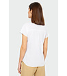 Бяла дамска памучна риза с къс ръкав Carry-1 снимка