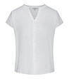 Бяла дамска памучна риза с къс ръкав Carry-4 снимка