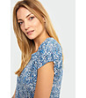 Дамска блуза с принт в синьо и бяло Olivia-3 снимка