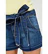 Тъмносини дамски памучни къси дънкови панталони Stacy-3 снимка