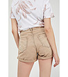 Свелокафяви памучни дамски къси панталони-1 снимка
