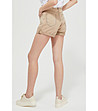 Свелокафяви памучни дамски къси панталони-3 снимка