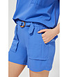 Сини дамски къси панталонки-4 снимка