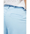 Светлосин памучен дамски панталон-3 снимка