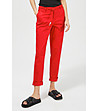 Червен памучен дамски панталон-0 снимка