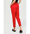Червен памучен дамски панталон-1 снимка