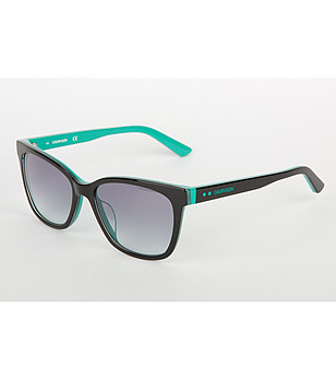 Unisex слънчеви очила тип уейфеър в черно и цвят тюркоаз снимка