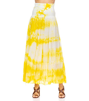 Памучна пола в преливащо бяло и жълто Oksana снимка