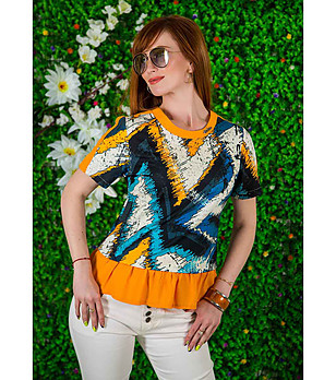 Дамска многоцветна блуза снимка