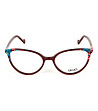 Диоптрични рамки за очила в цвят бургунд с ефектен принт-1 снимка