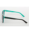Unisex слънчеви очила тип уейфеър в черно и цвят тюркоаз-2 снимка